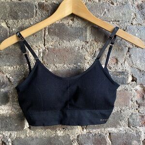 Danskin Black Ribbed Seamless Crop Bralette